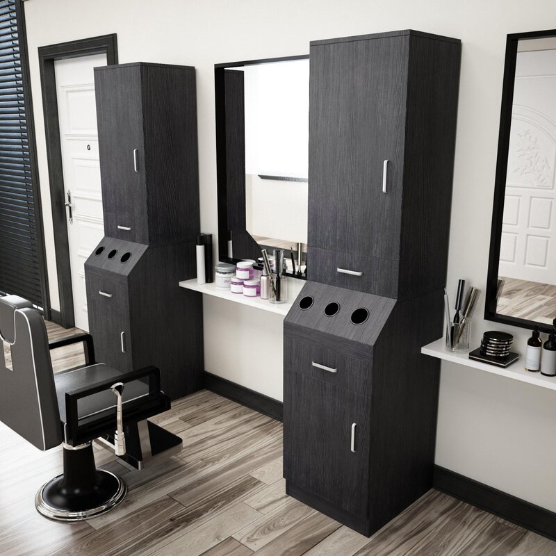 Hair salon storage cabinets